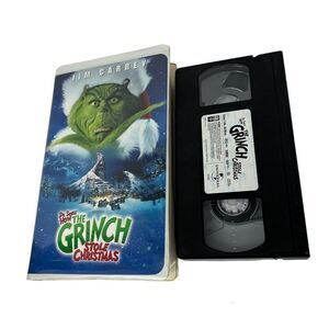 VHS Video Dr. Seuss How The Grinch Stole Christmas Live Action Movie Jim Carrey